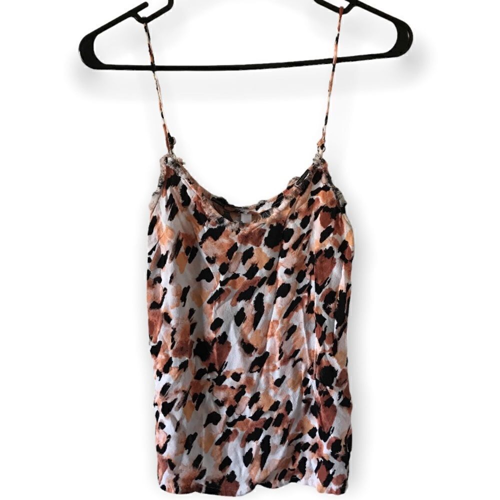 3/$15 RVCA spaghetti strap top with distressed neckline (T8)
